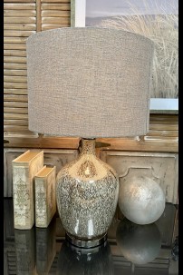 16"W x  27'H SILVER GLASS TABLE LAMP WITH FAUX MERCURY GLASS FINISH  [201658] SHIPS PALLET ONLY